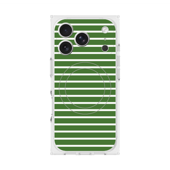Premium Square Case with MagSafe［ Middle Border - Green ］