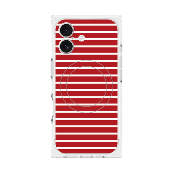 Premium Square Case with MagSafe［ Middle Border - Red ］