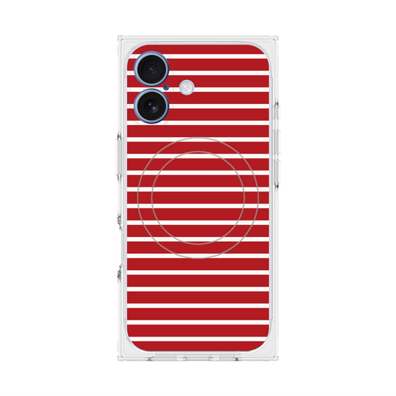 Premium Square Case with MagSafe［ Middle Border - Red ］