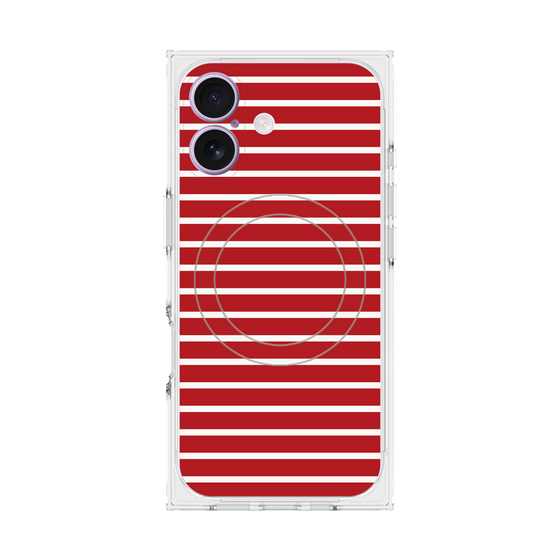 Premium Square Case with MagSafe［ Middle Border - Red ］