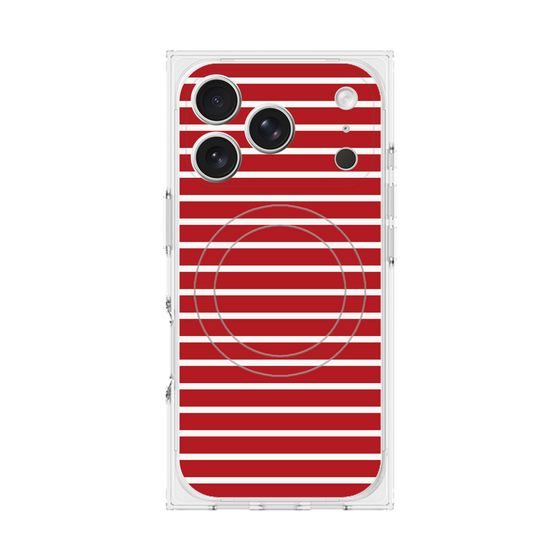 Premium Square Case with MagSafe［ Middle Border - Red ］