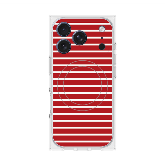 Premium Square Case with MagSafe［ Middle Border - Red ］