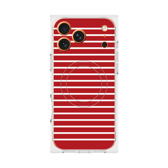 Premium Square Case with MagSafe［ Middle Border - Red ］