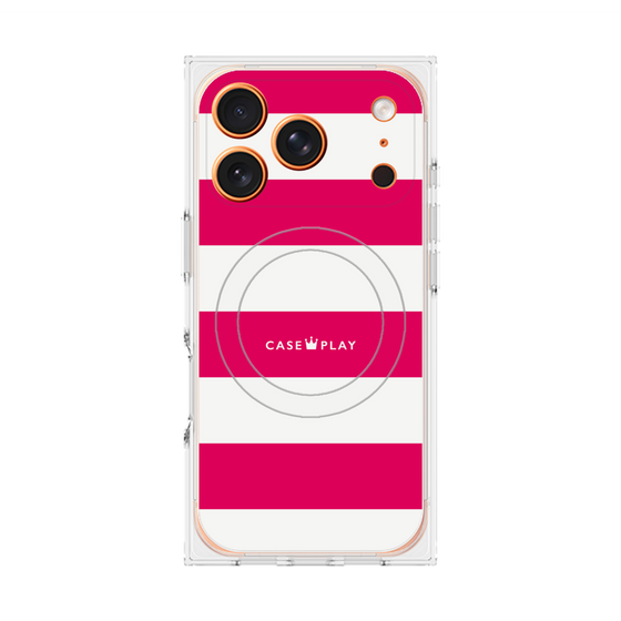 Premium Square Case with MagSafe［ Big Border - Pink ］