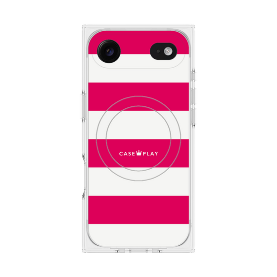 Premium Square Case with MagSafe［ Big Border - Pink ］