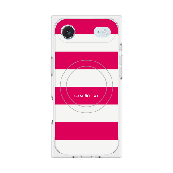 Premium Square Case with MagSafe［ Big Border - Pink ］