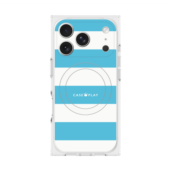 Premium Square Case with MagSafe［ Big Border - Blue ］