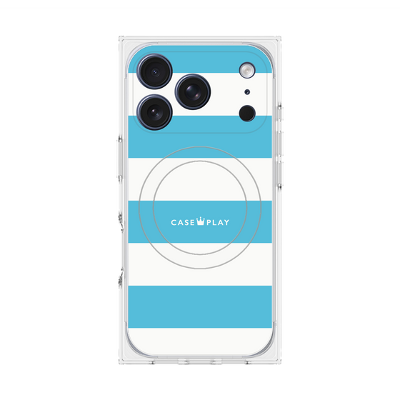 Premium Square Case with MagSafe［ Big Border - Blue ］