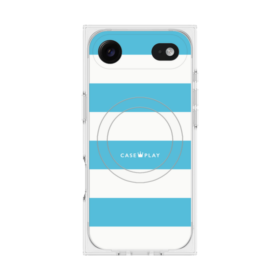 Premium Square Case with MagSafe［ Big Border - Blue ］