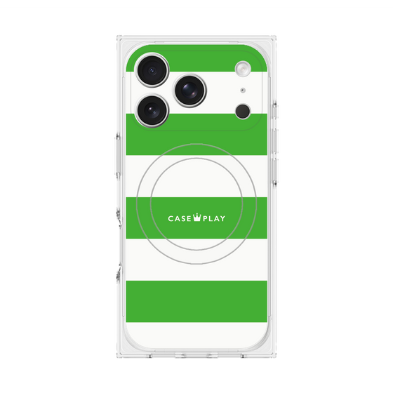 Premium Square Case with MagSafe［ Big Border - Green ］