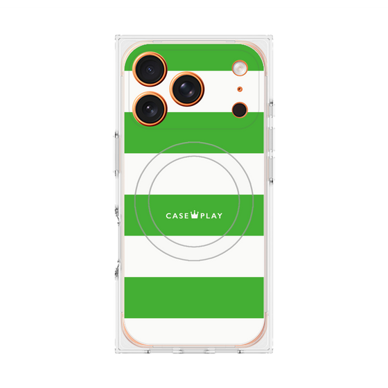 Premium Square Case with MagSafe［ Big Border - Green ］