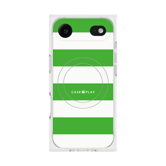 Premium Square Case with MagSafe［ Big Border - Green ］