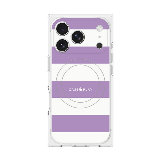 Premium Square Case with MagSafe［ Big Border - Purple ］