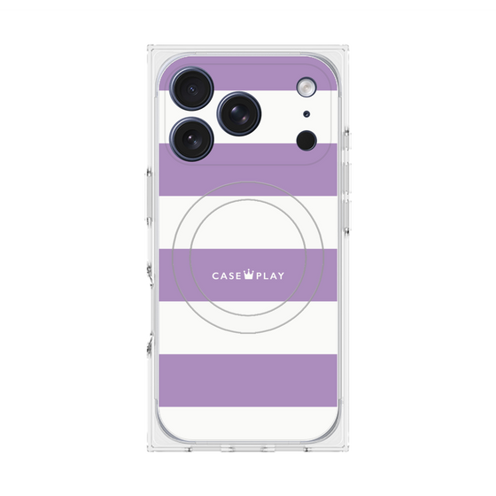 Premium Square Case with MagSafe［ Big Border - Purple ］