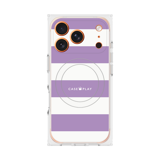 Premium Square Case with MagSafe［ Big Border - Purple ］