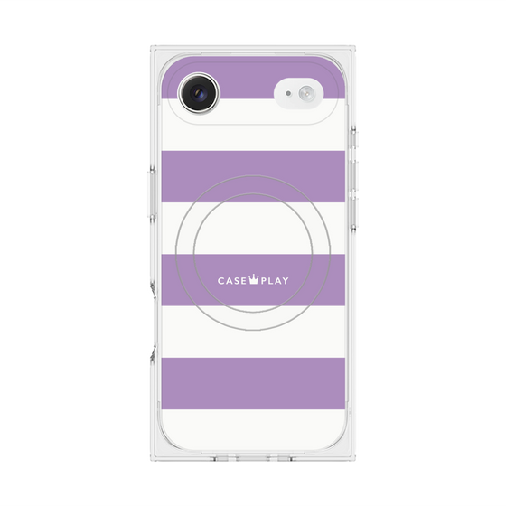 Premium Square Case with MagSafe［ Big Border - Purple ］