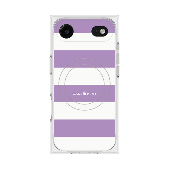 Premium Square Case with MagSafe［ Big Border - Purple ］