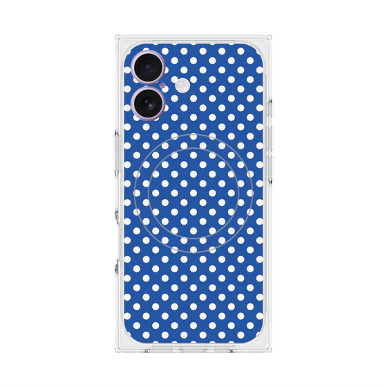 Premium Square Case with MagSafe［ Small Dot - Blue ］