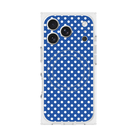 Premium Square Case with MagSafe［ Small Dot - Blue ］