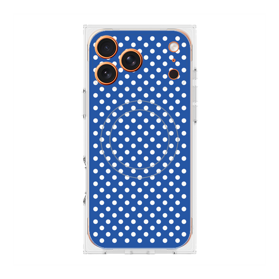 Premium Square Case with MagSafe［ Small Dot - Blue ］