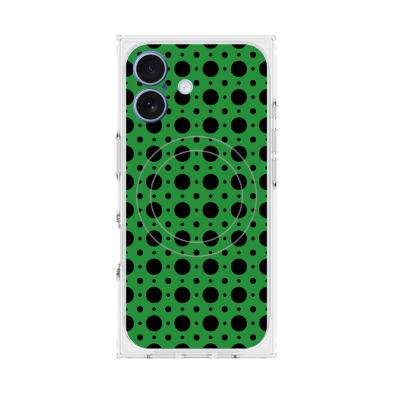 Premium Square Case with MagSafe［ Shower Dot - Green ］