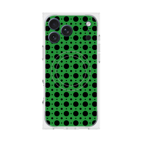 Premium Square Case with MagSafe［ Shower Dot - Green ］