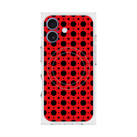 Premium Square Case with MagSafe［ Shower Dot - Red ］