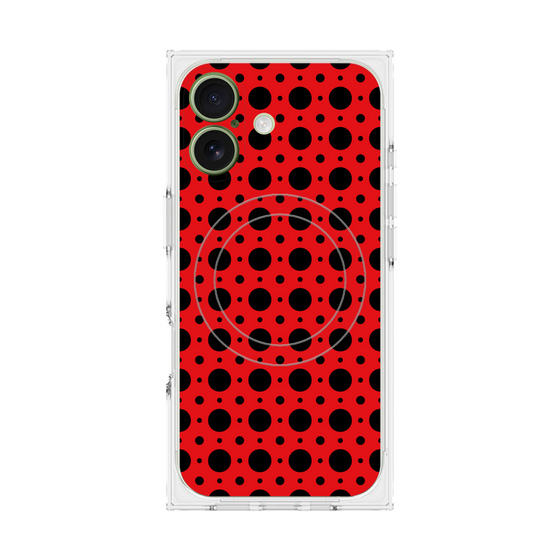 Premium Square Case with MagSafe［ Shower Dot - Red ］