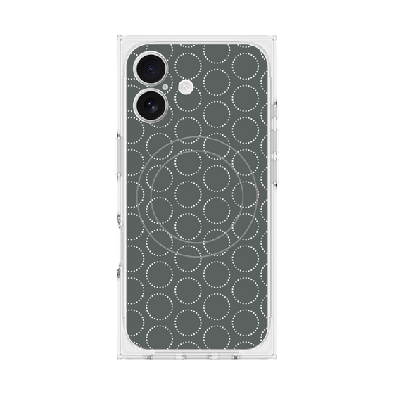 Premium Square Case with MagSafe［ Dot Circle - Gray ］