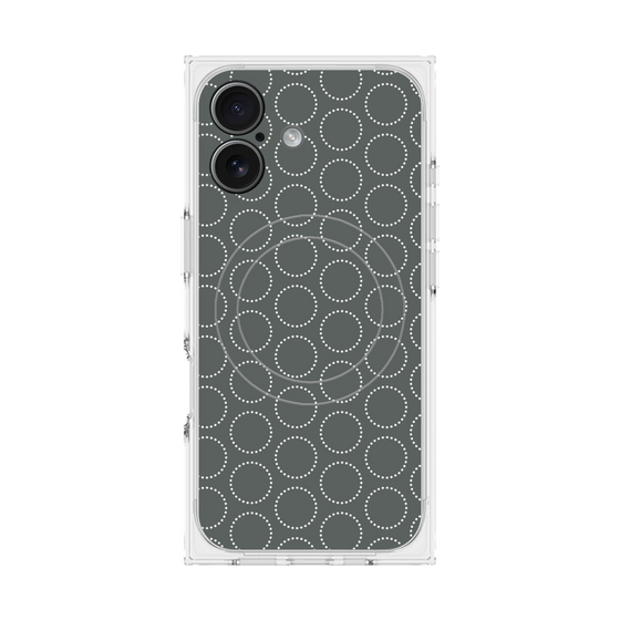 Premium Square Case with MagSafe［ Dot Circle - Gray ］