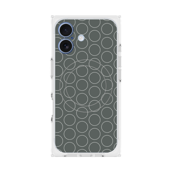 Premium Square Case with MagSafe［ Dot Circle - Gray ］