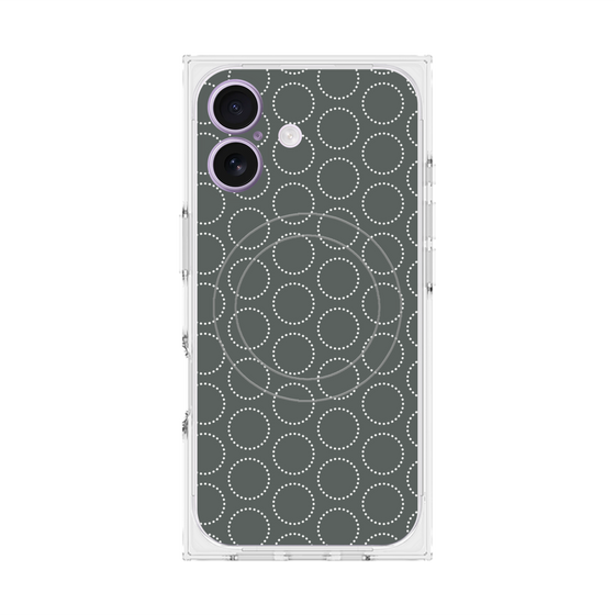 Premium Square Case with MagSafe［ Dot Circle - Gray ］