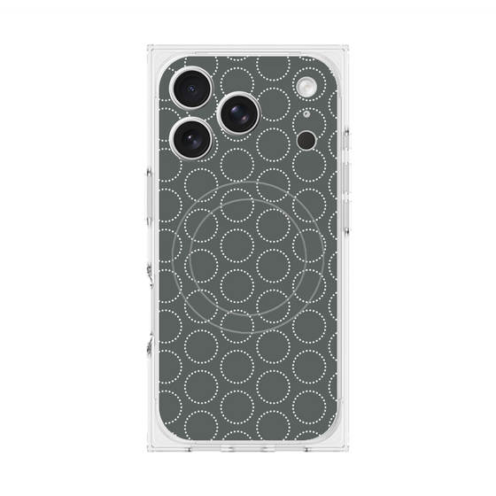 Premium Square Case with MagSafe［ Dot Circle - Gray ］