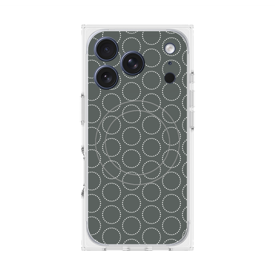 Premium Square Case with MagSafe［ Dot Circle - Gray ］