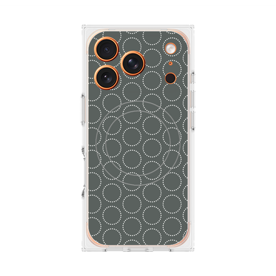 Premium Square Case with MagSafe［ Dot Circle - Gray ］
