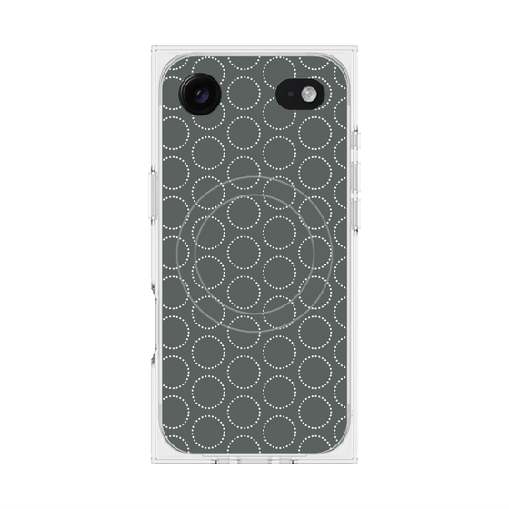 Premium Square Case with MagSafe［ Dot Circle - Gray ］