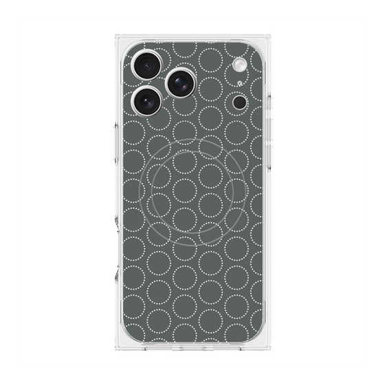 Premium Square Case with MagSafe［ Dot Circle - Gray ］