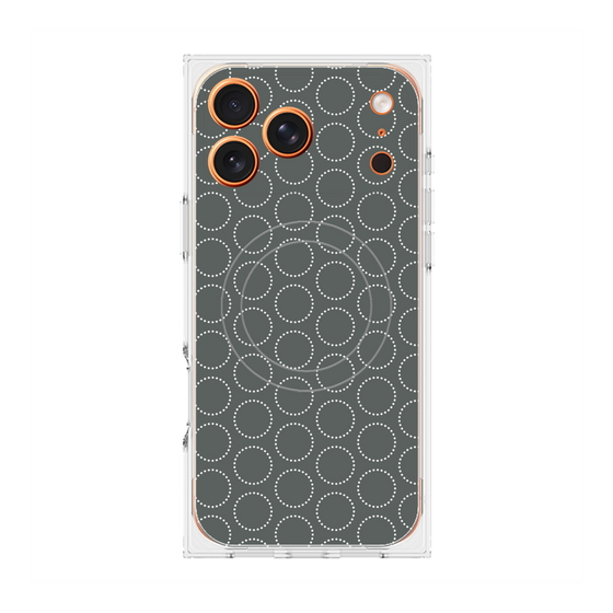 Premium Square Case with MagSafe［ Dot Circle - Gray ］