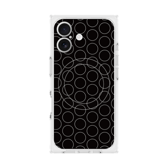 Premium Square Case with MagSafe［ Dot Circle - Black ］