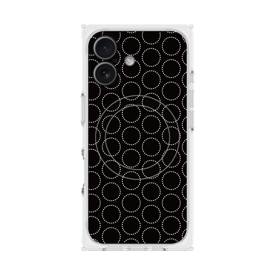 Premium Square Case with MagSafe［ Dot Circle - Black ］