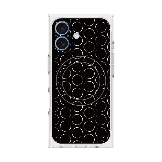 Premium Square Case with MagSafe［ Dot Circle - Black ］