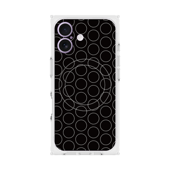 Premium Square Case with MagSafe［ Dot Circle - Black ］