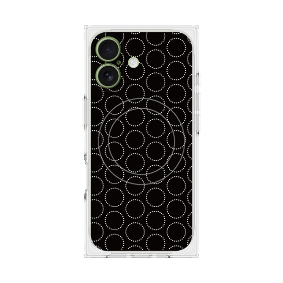 Premium Square Case with MagSafe［ Dot Circle - Black ］