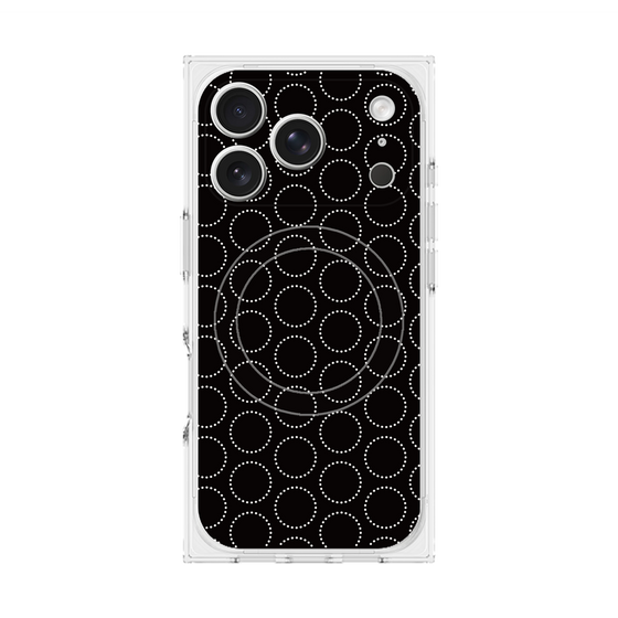 Premium Square Case with MagSafe［ Dot Circle - Black ］