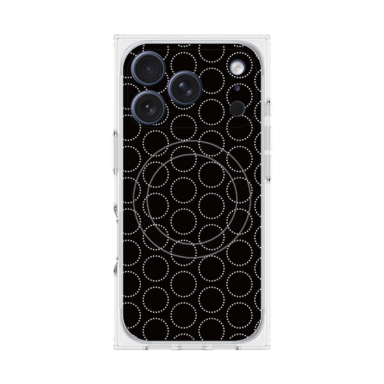 Premium Square Case with MagSafe［ Dot Circle - Black ］