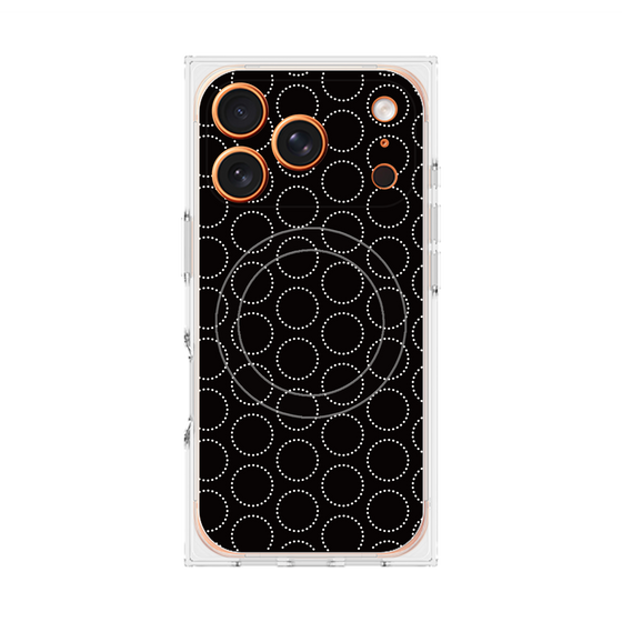 Premium Square Case with MagSafe［ Dot Circle - Black ］