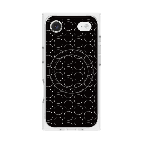 Premium Square Case with MagSafe［ Dot Circle - Black ］