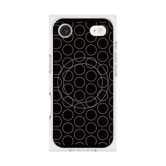 Premium Square Case with MagSafe［ Dot Circle - Black ］