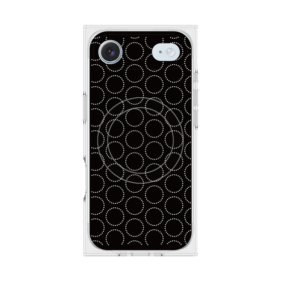 Premium Square Case with MagSafe［ Dot Circle - Black ］