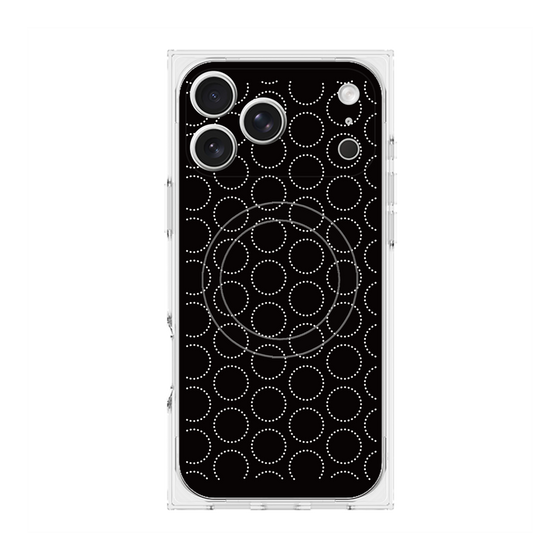 Premium Square Case with MagSafe［ Dot Circle - Black ］
